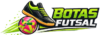 Logo de Botas Futsal con bota de fútbol sala y balón oficial de diseño moderno