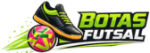 Logo de Botas Futsal con bota de fútbol sala y balón oficial de diseño moderno